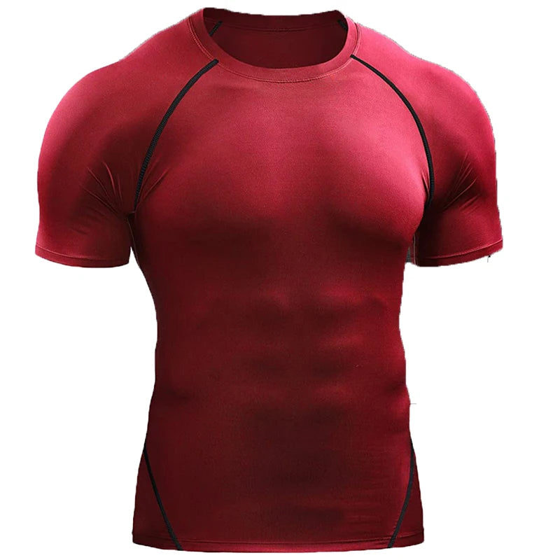 Camiseta de Compresión 2025 para Hombre – Ropa Deportiva de Verano, Running, Elástica, de Secado Rápido, Tops Deportivos para Gimnasio y Entrenamiento