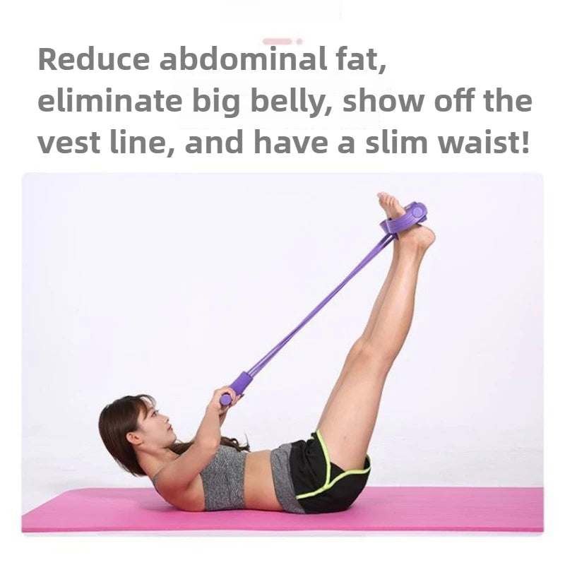 Bandas de Resistencia con 4/6 Tubos - Cuerda Elástica de Tracción para Entrenamiento Abdominal, Gimnasio en Casa, Ejercicio Muscular para Piernas, Glúteos, Espalda, Yoga y Pilates
