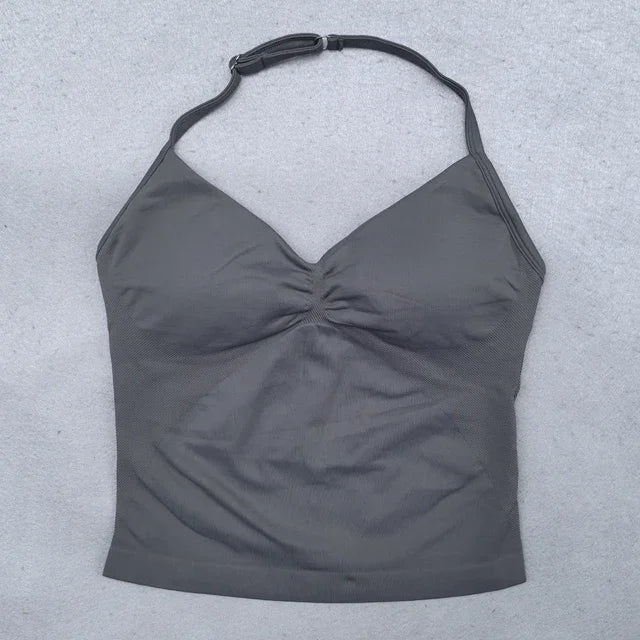 Conjunto Deportivo de 2 Piezas para Mujer
Top ajustable + shorts deportivos sin costuras