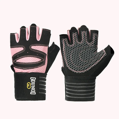 Guantes de Fitness GOUNOD – Guantes Deportivos Extendidos, Transpirables y Resistentes al Desgaste, Guantes de Dedos Cortos para Levantamiento de Pesas, Equipos de Barra y Limpieza