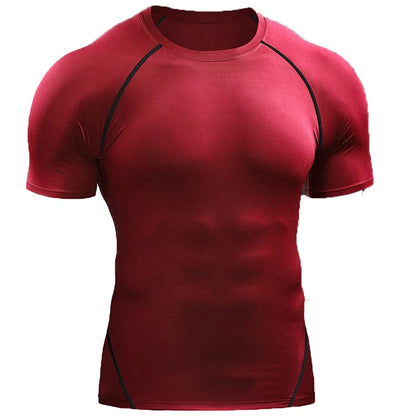 Camiseta de Compresión 2025 para Hombre – Ropa Deportiva de Verano, Running, Elástica, de Secado Rápido, Tops Deportivos para Gimnasio y Entrenamiento