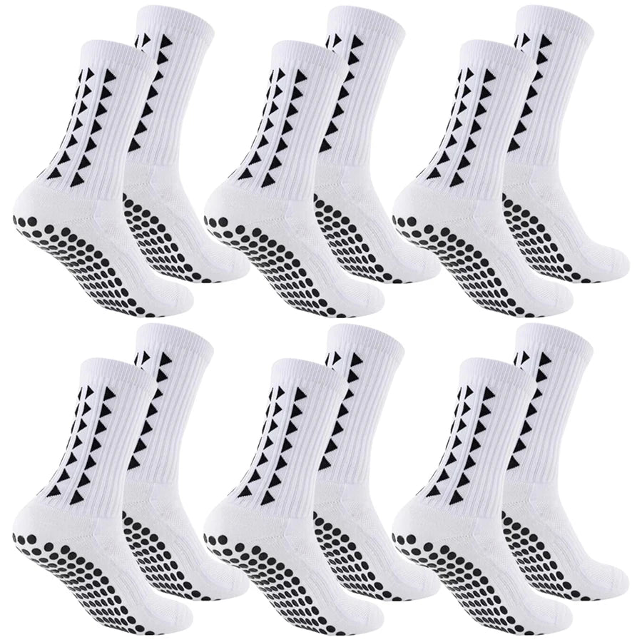 6 Pares de Calcetines Deportivos con Agarre para Fútbol y Deportes – Suela de Toalla para Rugby, Fútbol, Ciclismo, Running y Ejercicio
