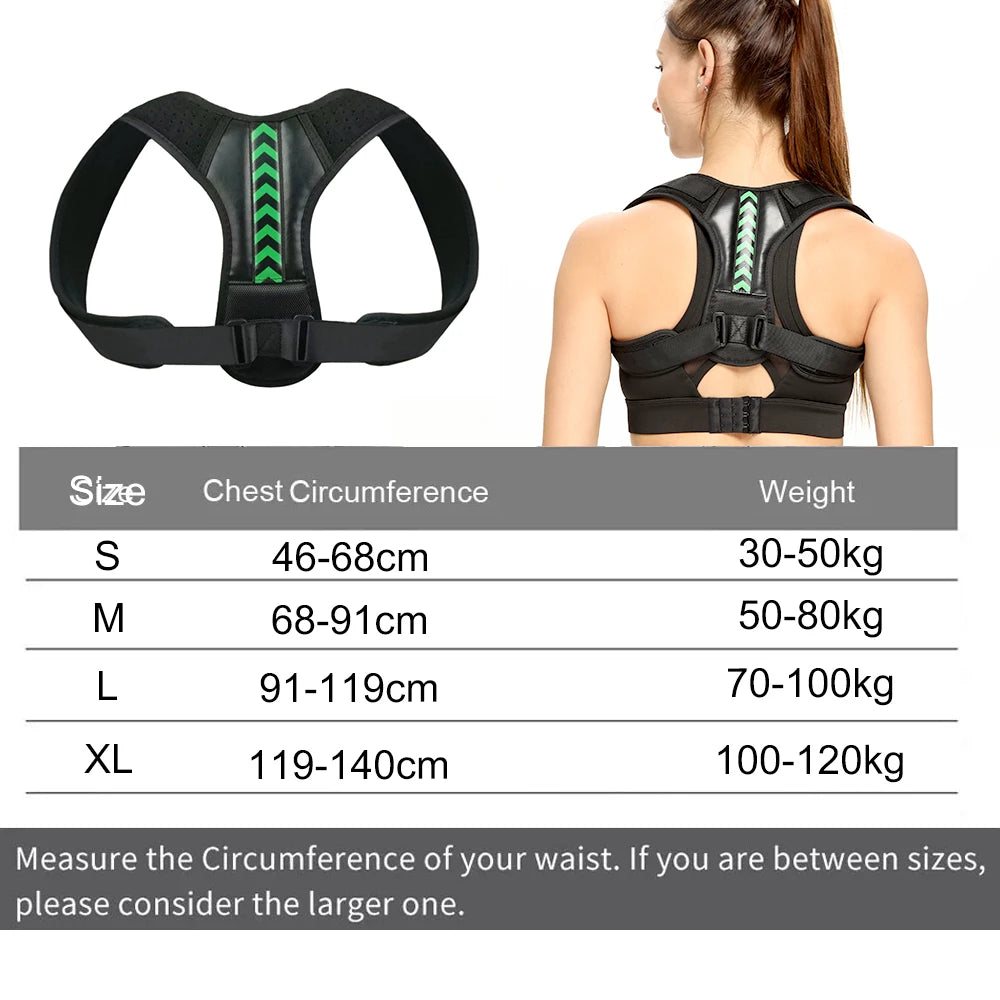 Corrector de Postura Ajustable – Soporte para Espalda Alta, Cuello y Hombros, Cinturón de Soporte para Mujeres y Hombres, Soporte para la Columna Vertebral