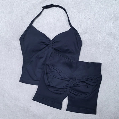Conjunto Deportivo de 2 Piezas para Mujer

Top ajustable + shorts deportivos sin costuras