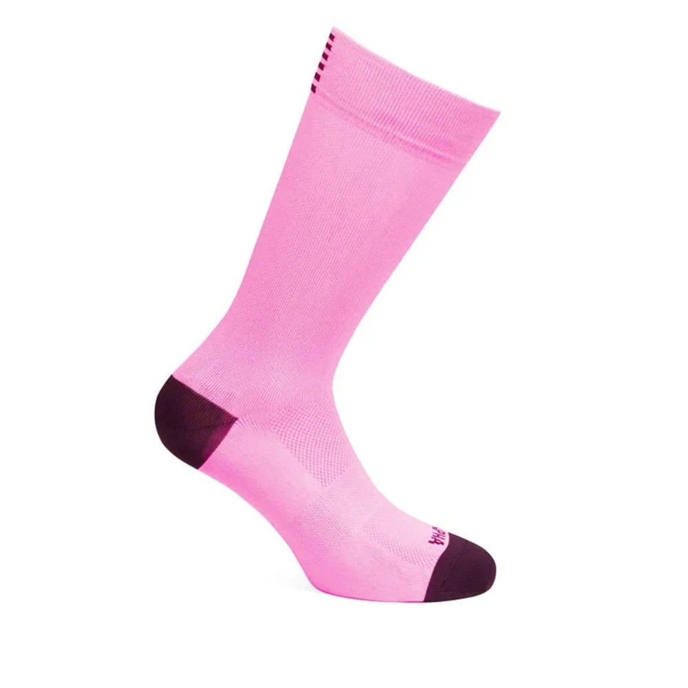 Jing Professional Cycling Socks - Calcetines de Ciclismo Profesionales de Tubo Largo para Hombre y Mujer, Deportivos, de Secado Rápido, para Cuatro Estaciones, para Ciclismo y Running