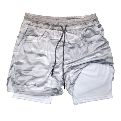 Pantalones Cortos de Fitness de Doble Capa para Hombre – Shorts Deportivos 2 en 1 para Gimnasio, Entrenamiento, Correr y Verano de Secado Rápido
