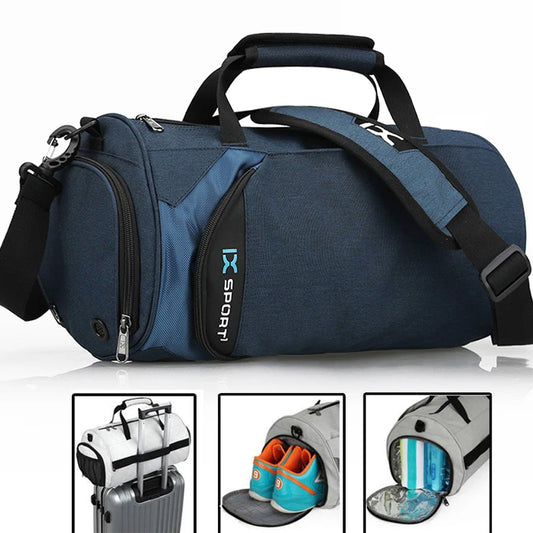 Bolsa Grande de Gimnasio IX - Bolsa de Fitness Húmeda y Seca para Entrenamiento, Men Yoga, con Compartimento para Zapatos, Bolsa Multifuncional para Viaje, Entrenamiento y Natación, Bolsas de Hombro y Mano