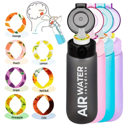 Botella de Agua con Sabor a Fruta 750ml/25oz – 0 Azúcar, 0 Calorías – Vaso Deportivo con 7 Cápsulas de Fruta, Ideal para Fitness, Deporte y Actividades al Aire Libre