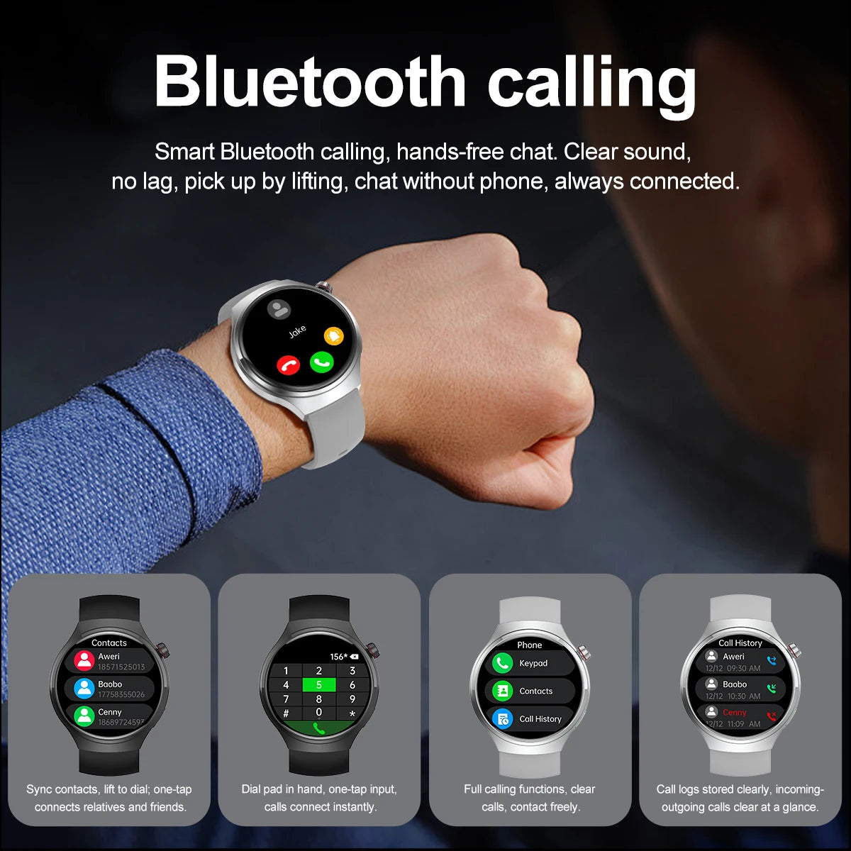 Reloj Inteligente 2025, Serie 4 GT - Para Hombre, Pantalla AMOLED, Monitoreo de Ritmo Cardíaco, Salud, Llamadas por Bluetooth, Reloj de Negocios para Hombre