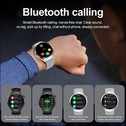 Reloj Inteligente 2025, Serie 4 GT - Para Hombre, Pantalla AMOLED, Monitoreo de Ritmo Cardíaco, Salud, Llamadas por Bluetooth, Reloj de Negocios para Hombre