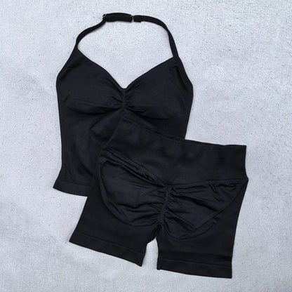 Conjunto Deportivo de 2 Piezas para Mujer

Top ajustable + shorts deportivos sin costuras