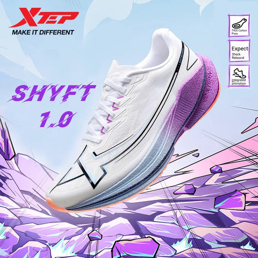Zapatillas de Running Profesionales Xtep Shyft 1.0 para Hombre - Zapatillas de Carrera para Maratón de Verano 2025, con Placa de Carbono y Absorción de Choques,