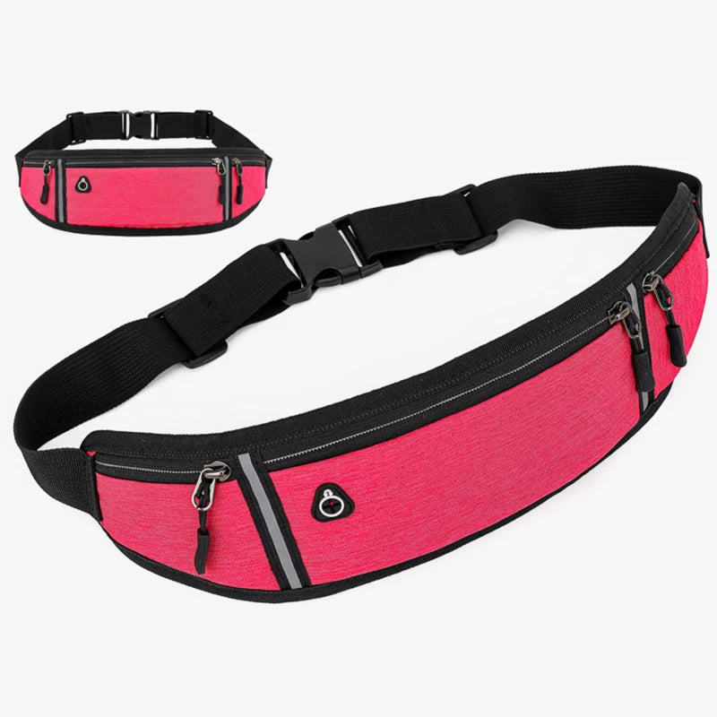 Bolsa de Cintura para Running – Bolsa Ligera y Impermeable con Tira Reflectante, Riñonera Deportiva Ajustable con Correa Elástica para Gimnasio y Running