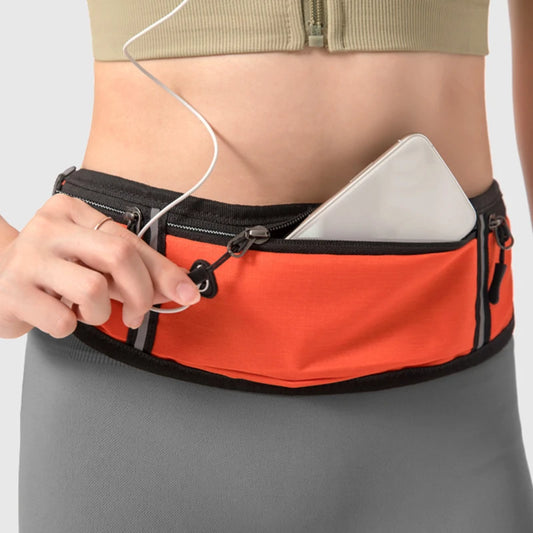 Bolsa de Cintura para Running – Bolsa Ligera y Impermeable con Tira Reflectante, Riñonera Deportiva Ajustable con Correa Elástica para Gimnasio y Running