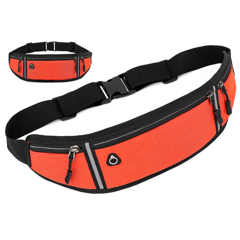 Bolsa de Cintura para Running – Bolsa Ligera y Impermeable con Tira Reflectante, Riñonera Deportiva Ajustable con Correa Elástica para Gimnasio y Running