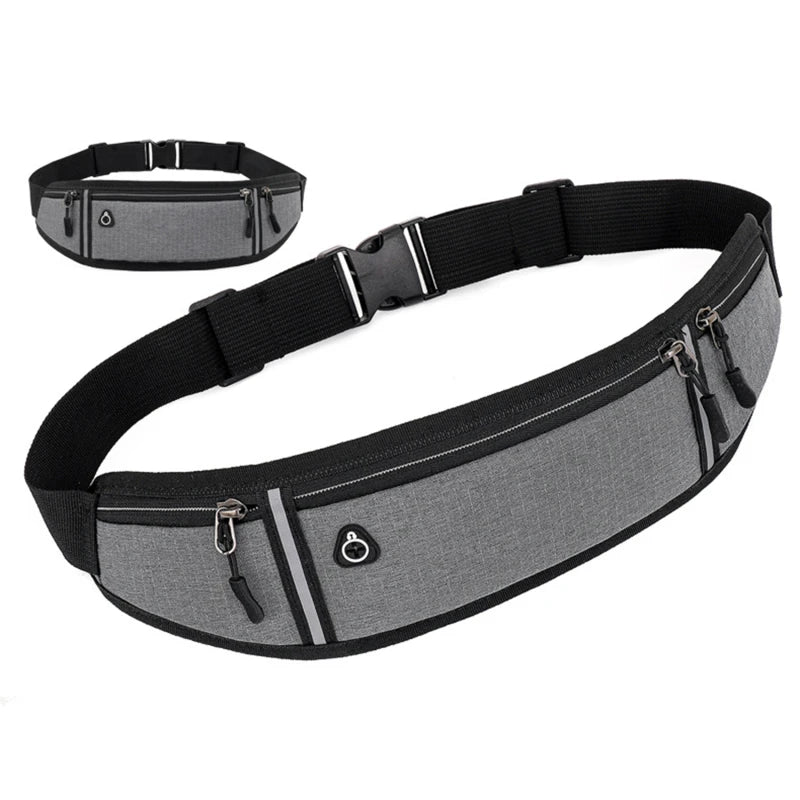 Bolsa de Cintura para Running – Bolsa Ligera y Impermeable con Tira Reflectante, Riñonera Deportiva Ajustable con Correa Elástica para Gimnasio y Running