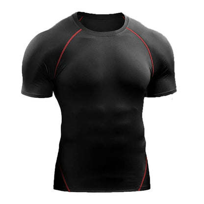 Camiseta de Compresión 2025 para Hombre – Ropa Deportiva de Verano, Running, Elástica, de Secado Rápido, Tops Deportivos para Gimnasio y Entrenamiento