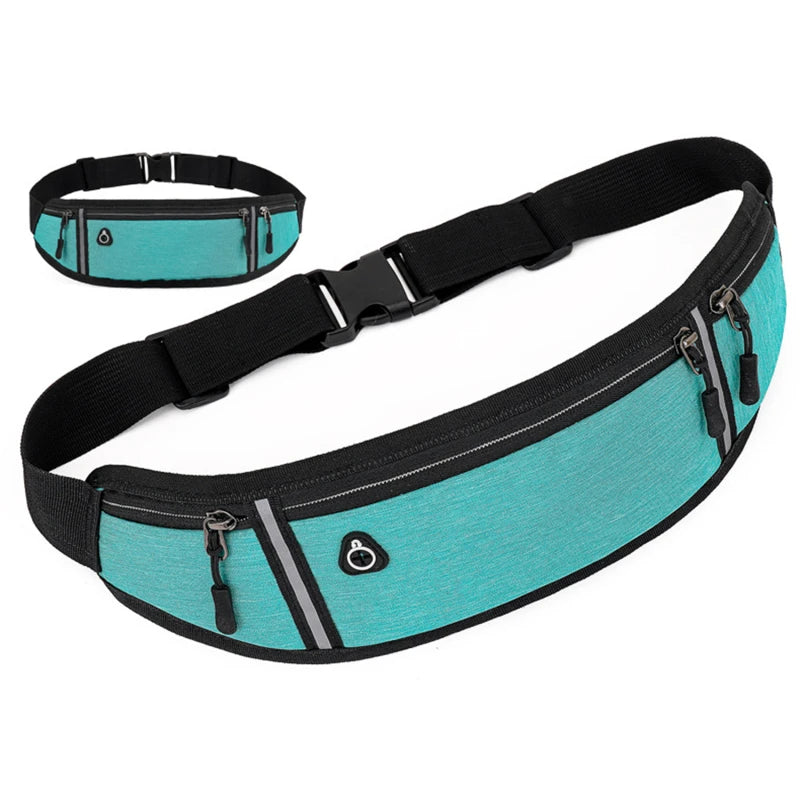 Bolsa de Cintura para Running – Bolsa Ligera y Impermeable con Tira Reflectante, Riñonera Deportiva Ajustable con Correa Elástica para Gimnasio y Running