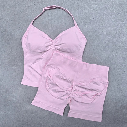Conjunto Deportivo de 2 Piezas para Mujer

Top ajustable + shorts deportivos sin costuras
