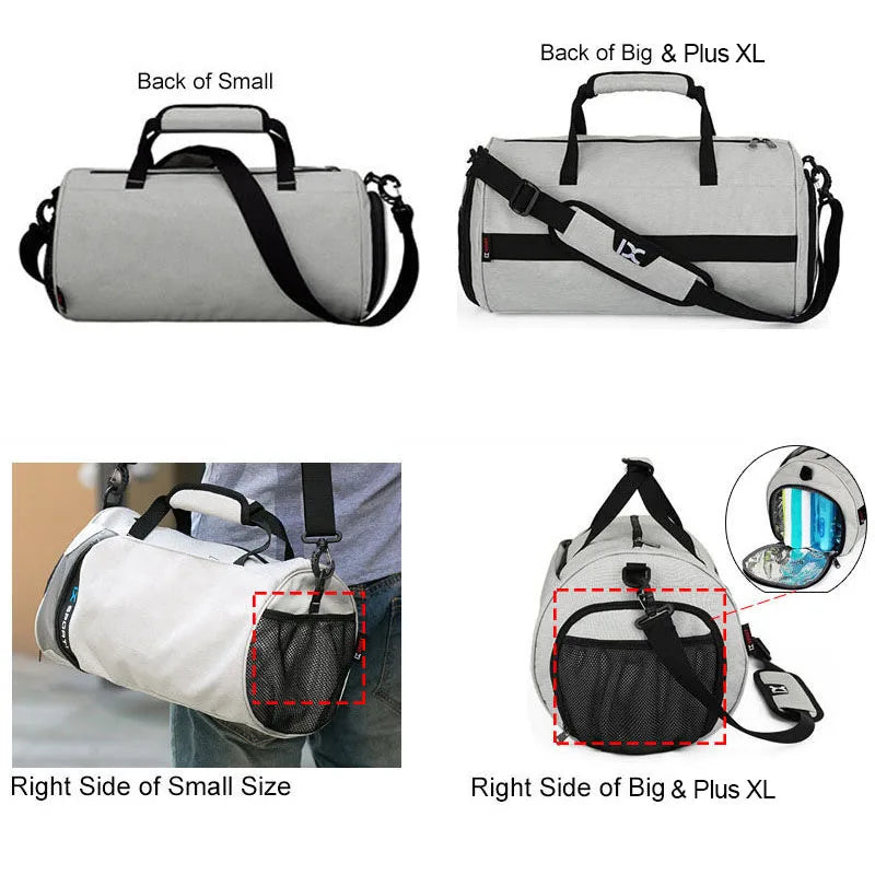 Bolsa Grande de Gimnasio IX - Bolsa de Fitness Húmeda y Seca para Entrenamiento, Men Yoga, con Compartimento para Zapatos, Bolsa Multifuncional para Viaje, Entrenamiento y Natación, Bolsas de Hombro y Mano