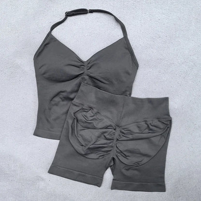Conjunto Deportivo de 2 Piezas para Mujer

Top ajustable + shorts deportivos sin costuras