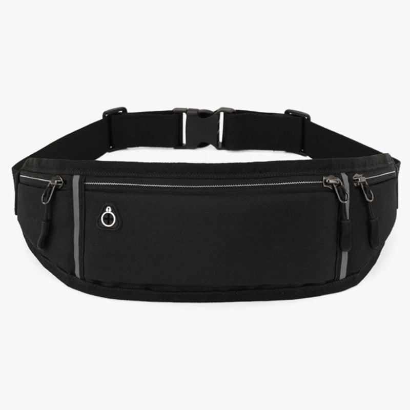 Bolsa de Cintura para Running – Bolsa Ligera y Impermeable con Tira Reflectante, Riñonera Deportiva Ajustable con Correa Elástica para Gimnasio y Running