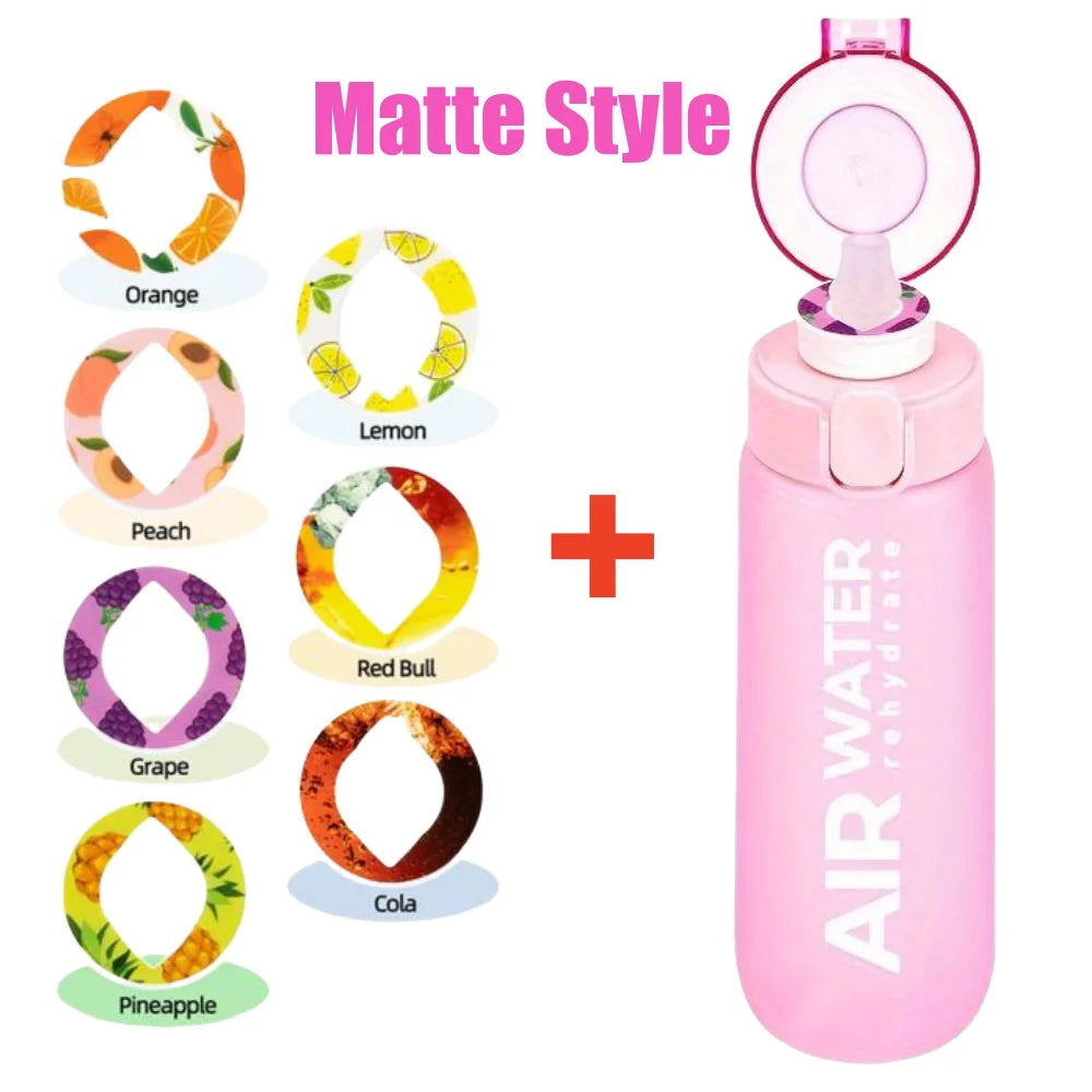 Botella de Agua con Sabor a Fruta 750ml/25oz – 0 Azúcar, 0 Calorías – Vaso Deportivo con 7 Cápsulas de Fruta, Ideal para Fitness, Deporte y Actividades al Aire Libre