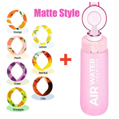 Botella de Agua con Sabor a Fruta 750ml/25oz – 0 Azúcar, 0 Calorías – Vaso Deportivo con 7 Cápsulas de Fruta, Ideal para Fitness, Deporte y Actividades al Aire Libre