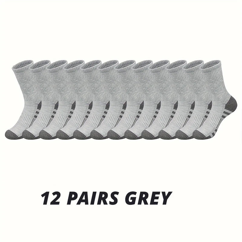 6/12 PARES DE CALCETINES PARA HOMBRE - CALIDAD PREMIUM, COMODIDAD Y AGARRE, TAMAÑO GRANDE, PARA GIMNASIO Y DEPORTES