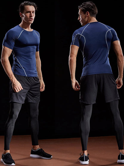 Camiseta de Compresión 2025 para Hombre – Ropa Deportiva de Verano, Running, Elástica, de Secado Rápido, Tops Deportivos para Gimnasio y Entrenamiento
