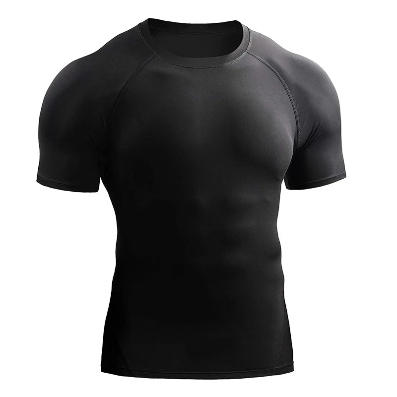 Camiseta de Compresión 2025 para Hombre – Ropa Deportiva de Verano, Running, Elástica, de Secado Rápido, Tops Deportivos para Gimnasio y Entrenamiento
