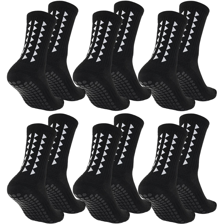 6 Pares de Calcetines Deportivos con Agarre para Fútbol y Deportes – Suela de Toalla para Rugby, Fútbol, Ciclismo, Running y Ejercicio