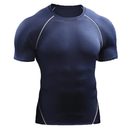 Camiseta de Compresión 2025 para Hombre – Ropa Deportiva de Verano, Running, Elástica, de Secado Rápido, Tops Deportivos para Gimnasio y Entrenamiento