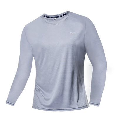 Camiseta de Manga Larga de Seda Hielo para Hombre – Verano 2023, Nueva, de Secado Rápido, Transpirable, para Aire Acondicionado, Protección Solar, Running y Ropa Exterior