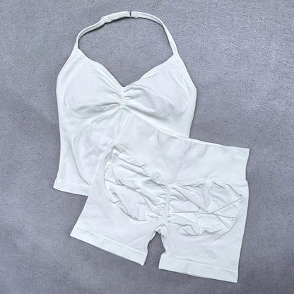 Conjunto Deportivo de 2 Piezas para Mujer

Top ajustable + shorts deportivos sin costuras