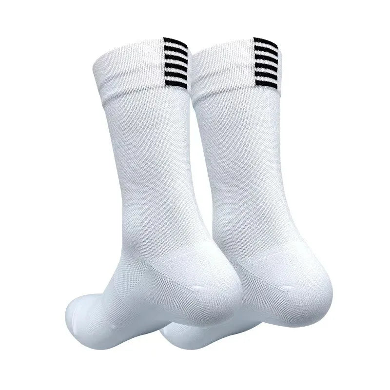 Jing Professional Cycling Socks - Calcetines de Ciclismo Profesionales de Tubo Largo para Hombre y Mujer, Deportivos, de Secado Rápido, para Cuatro Estaciones, para Ciclismo y Running