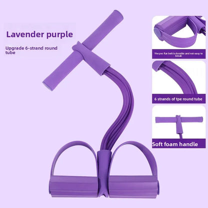 Bandas de Resistencia con 4/6 Tubos - Cuerda Elástica de Tracción para Entrenamiento Abdominal, Gimnasio en Casa, Ejercicio Muscular para Piernas, Glúteos, Espalda, Yoga y Pilates