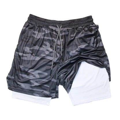Pantalones Cortos de Fitness de Doble Capa para Hombre – Shorts Deportivos 2 en 1 para Gimnasio, Entrenamiento, Correr y Verano de Secado Rápido