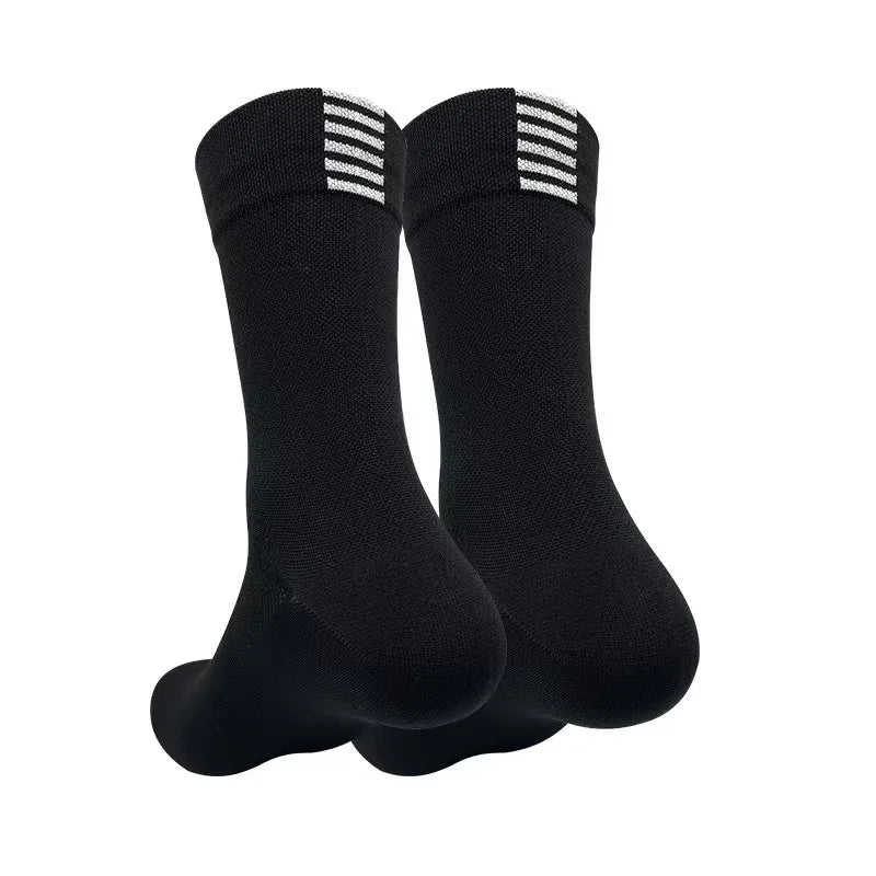 Jing Professional Cycling Socks - Calcetines de Ciclismo Profesionales de Tubo Largo para Hombre y Mujer, Deportivos, de Secado Rápido, para Cuatro Estaciones, para Ciclismo y Running