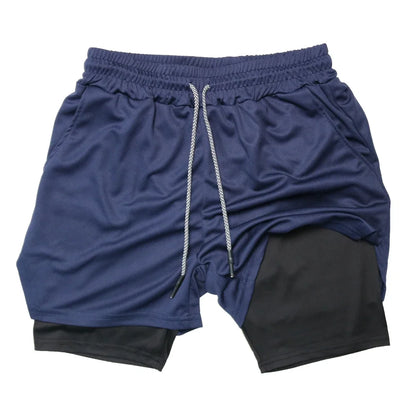 Pantalones Cortos de Fitness de Doble Capa para Hombre – Shorts Deportivos 2 en 1 para Gimnasio, Entrenamiento, Correr y Verano de Secado Rápido