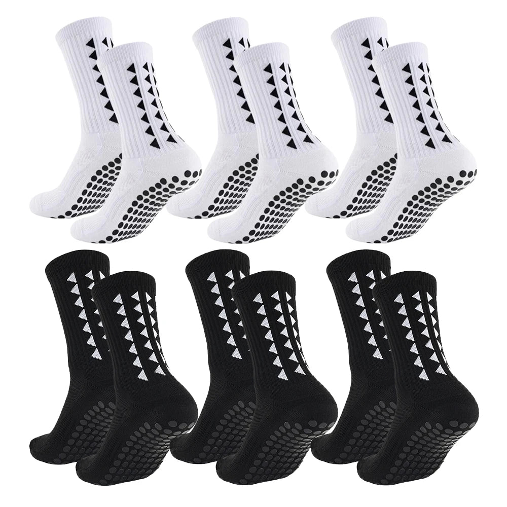 6 Pares de Calcetines Deportivos con Agarre para Fútbol y Deportes – Suela de Toalla para Rugby, Fútbol, Ciclismo, Running y Ejercicio