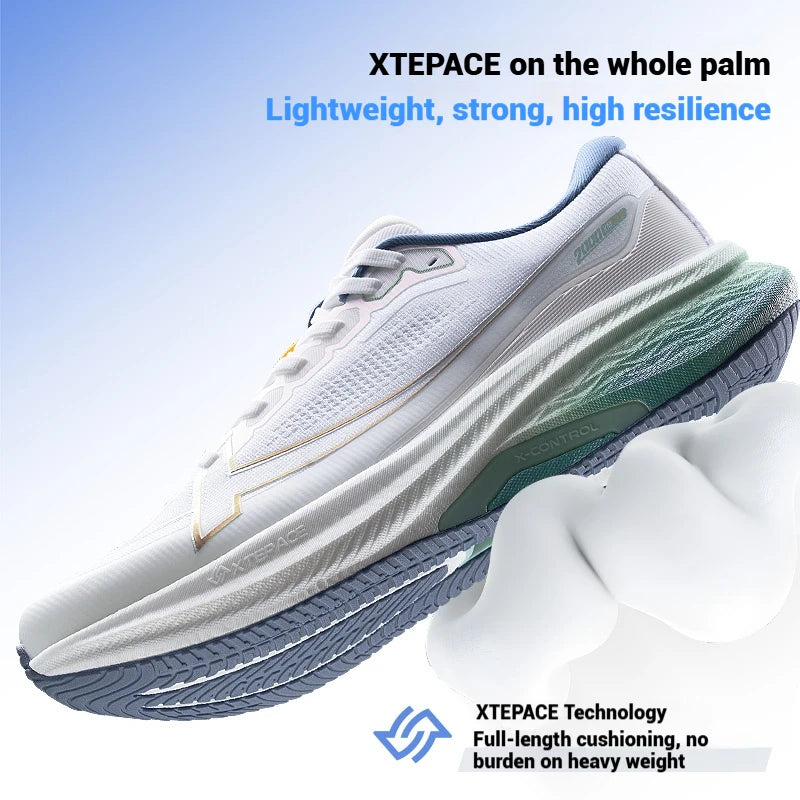 Zapatillas Xtep 2000km Plus Running 2025 – Zapatillas para Correr de Primavera, Ligeras, Antideslizantes y Resistentes al Desgaste para Hombre (Modelo 875319110001)