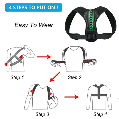 Corrector de Postura Ajustable – Soporte para Espalda Alta, Cuello y Hombros, Cinturón de Soporte para Mujeres y Hombres, Soporte para la Columna Vertebral