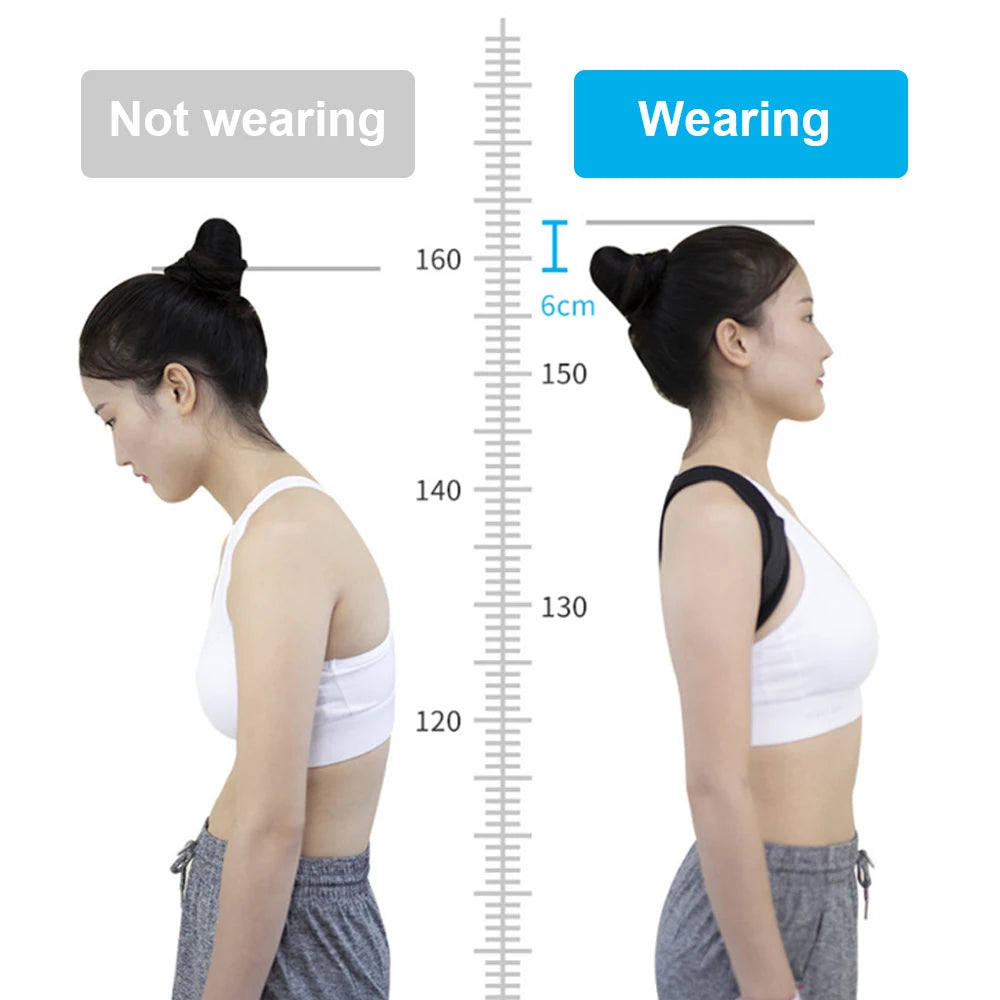 Corrector de Postura Ajustable – Soporte para Espalda Alta, Cuello y Hombros, Cinturón de Soporte para Mujeres y Hombres, Soporte para la Columna Vertebral