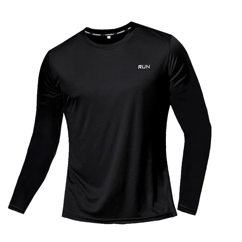 Camiseta de Manga Larga de Seda Hielo para Hombre – Verano 2023, Nueva, de Secado Rápido, Transpirable, para Aire Acondicionado, Protección Solar, Running y Ropa Exterior