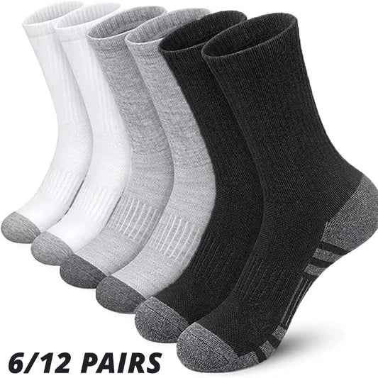 6/12 PARES DE CALCETINES PARA HOMBRE - CALIDAD PREMIUM, COMODIDAD Y AGARRE, TAMAÑO GRANDE, PARA GIMNASIO Y DEPORTES